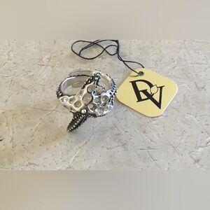 Dawn Vertrees Ocean Collection Sterling Coral and Starfish Ring Size 7